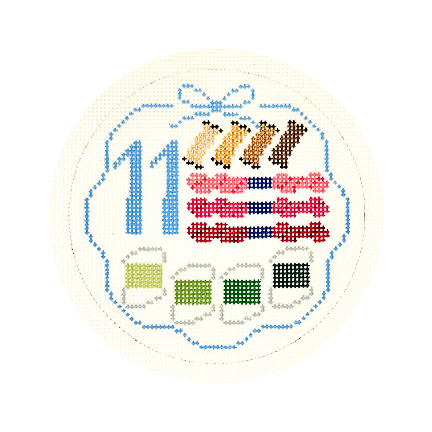 12 Days of Needlepoint - Fibers Ornament
