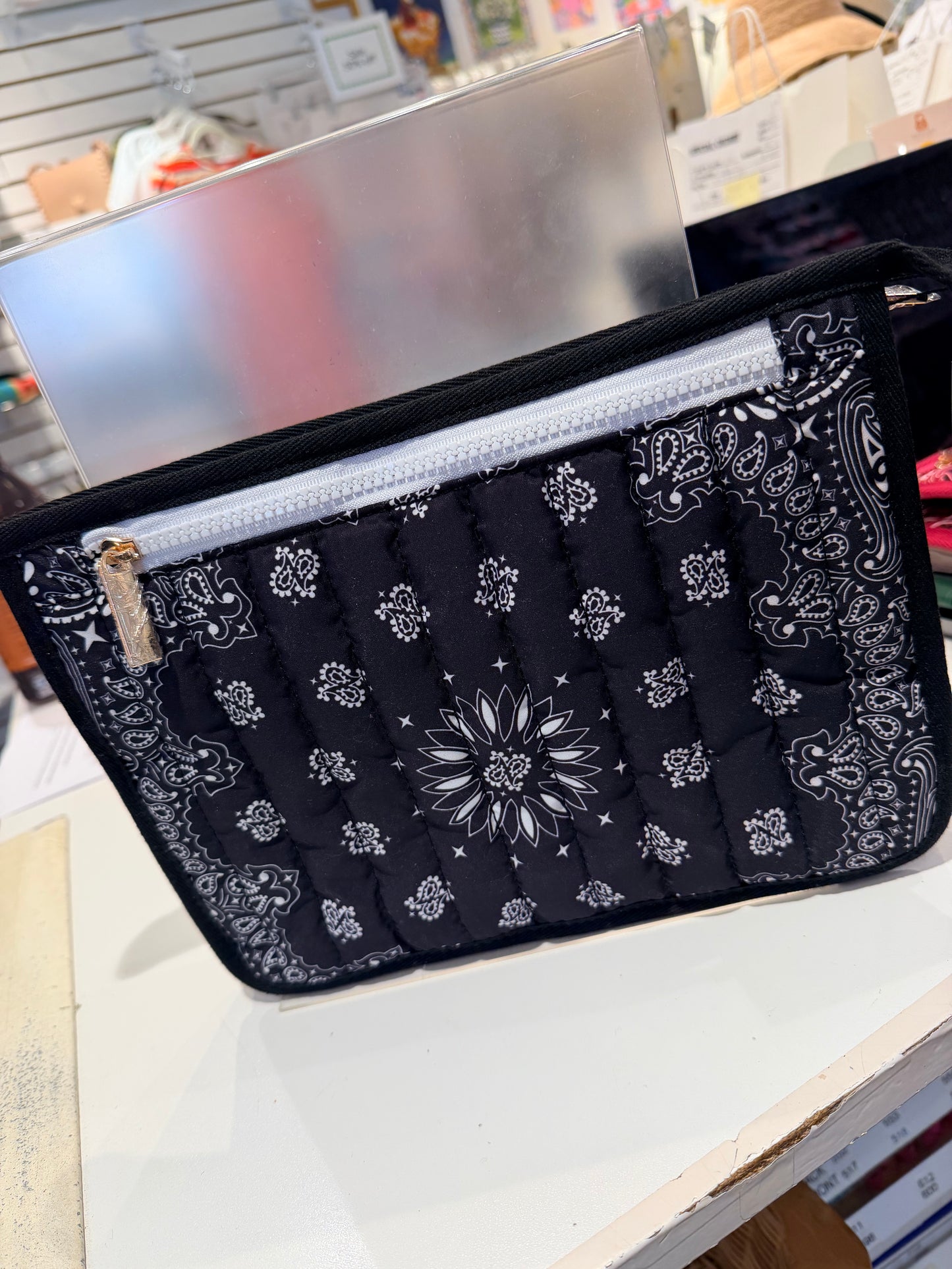 Bandana Print Zippered Bag