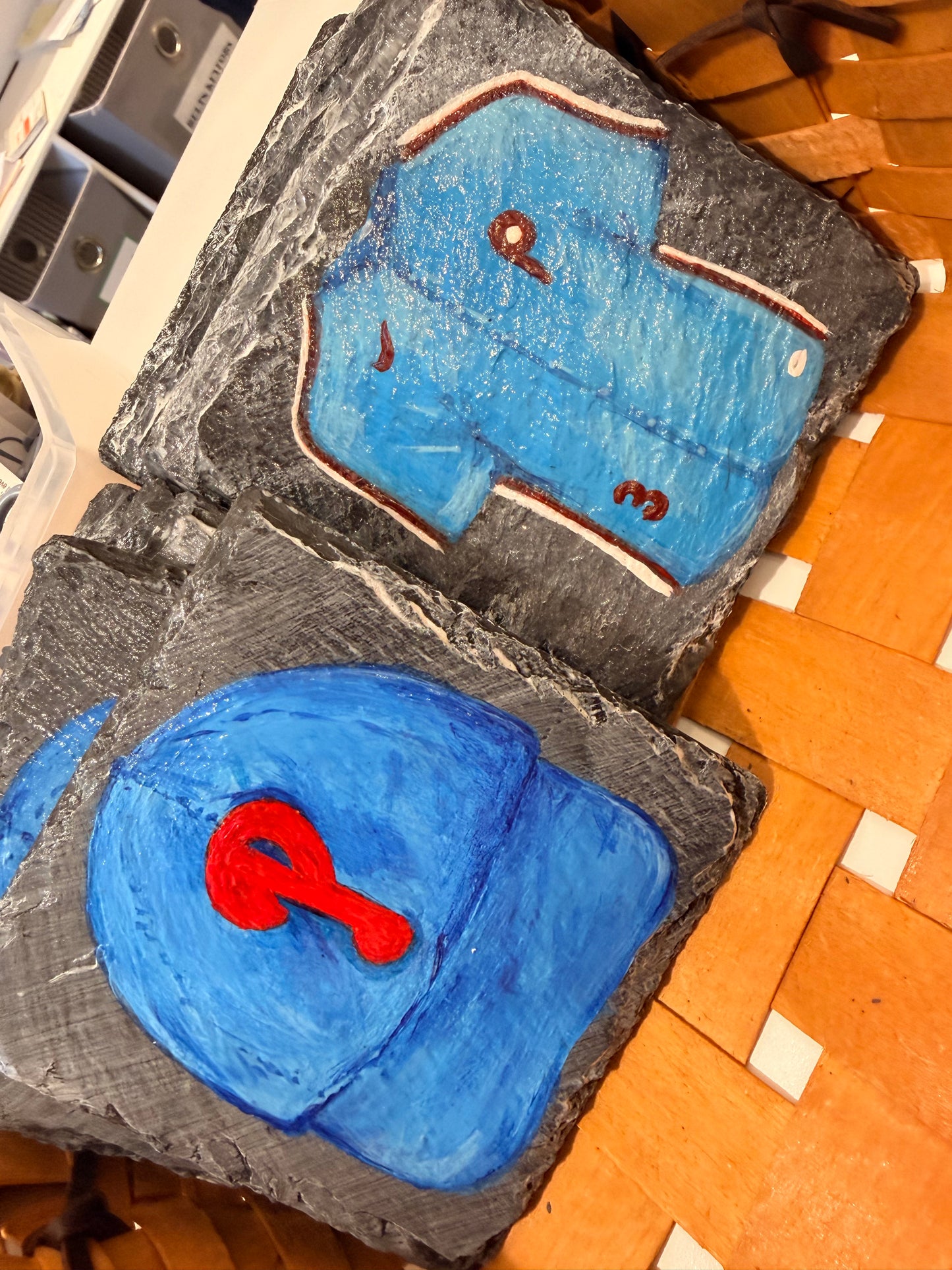 Hand Painted Phillies Stone Coasters