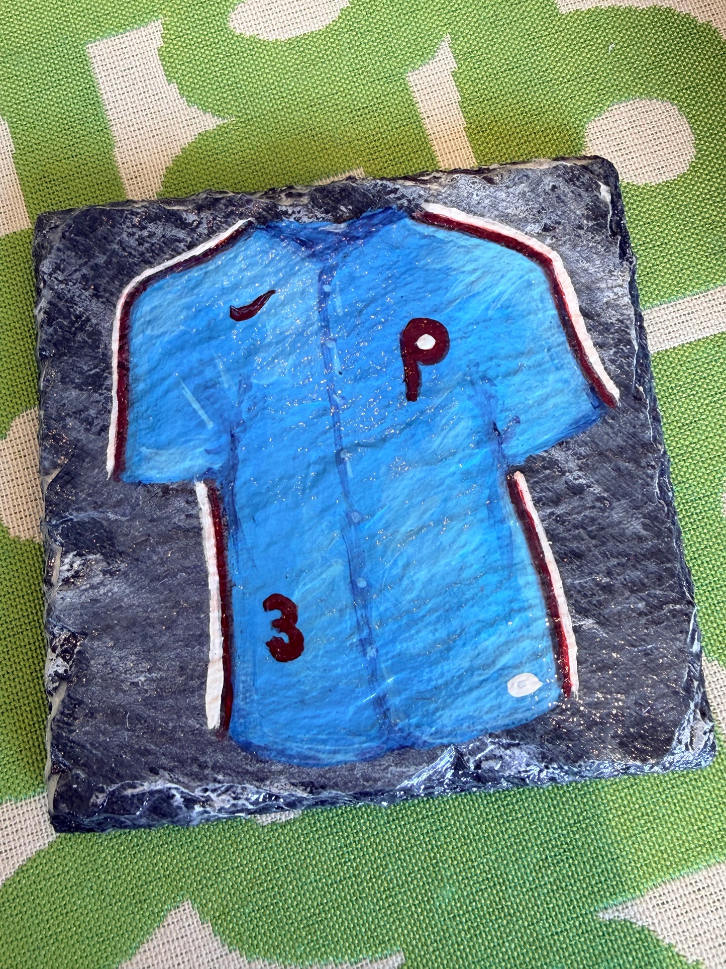Hand Painted Phillies Stone Coasters