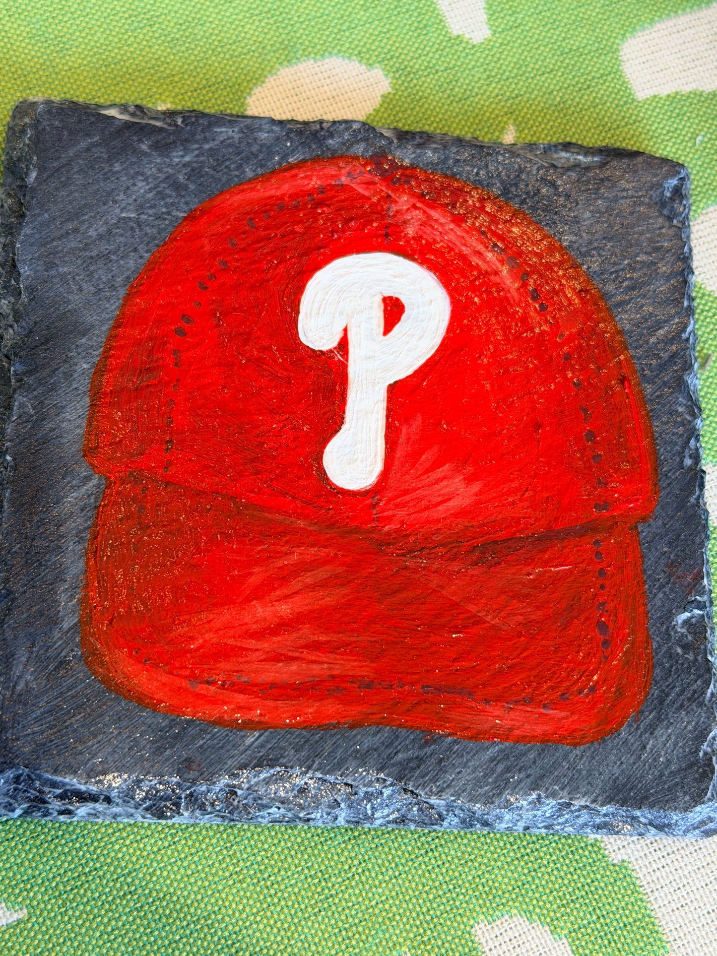 Hand Painted Phillies Stone Coasters